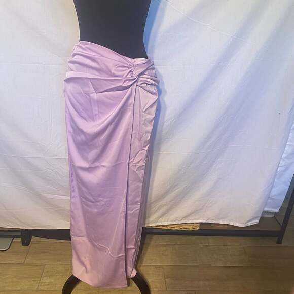 Harlem's Fashion Row with The Drop Lavender Faux Wrap Skirt Size L - Picture 1 of 6
